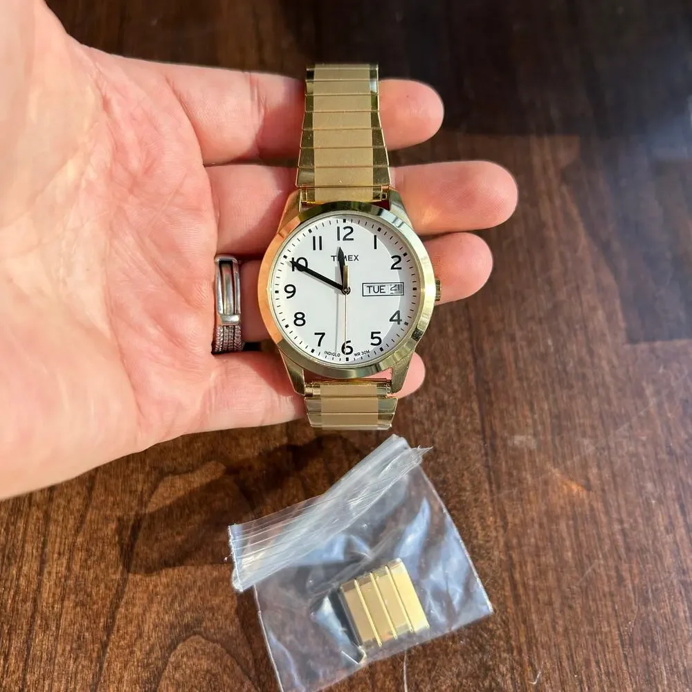 Timex Gold Tone Women's Watch with White Dial